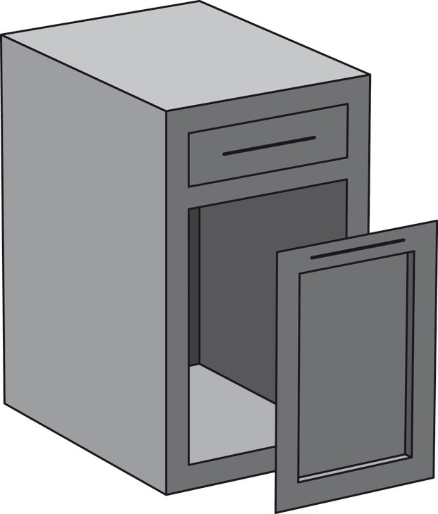 Hailo Waste Bin Pull Out, US Cargo FF 15, for Face Frame Application Without Bracket Kit