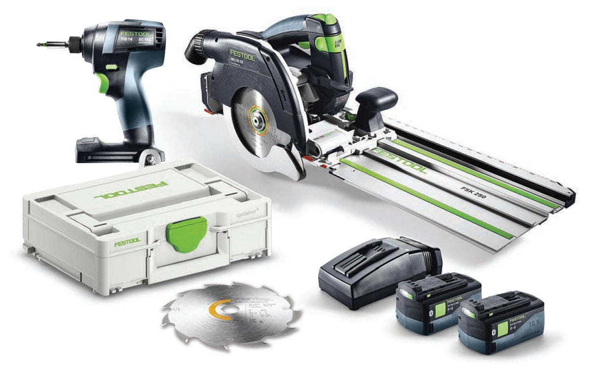 Festool 577119 HKC 55 5,0 EBI-Plus Circular Track Saw & TID 18 Impact Driver BASIC Combo Kit, in Systainer3