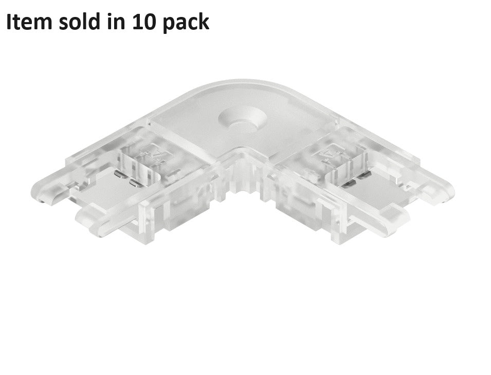 Hafele Loox5 90 Degree Rigid Corner Connector for 10 mm (3/8") RGB LED Strip Light (10 pack)
