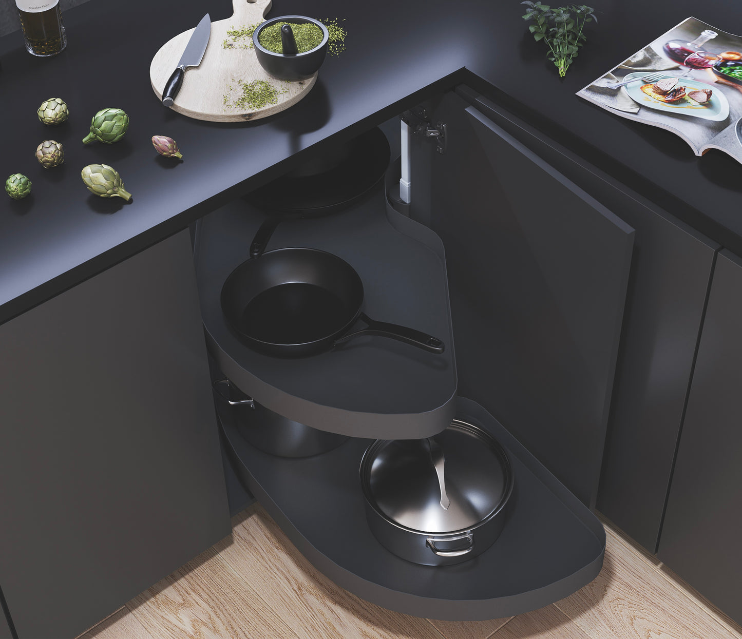 Vauth Sagel CORNERSTONE® Maxx Planero® Blind Corner Optimizer, Premium 2 or 4 Tray Set