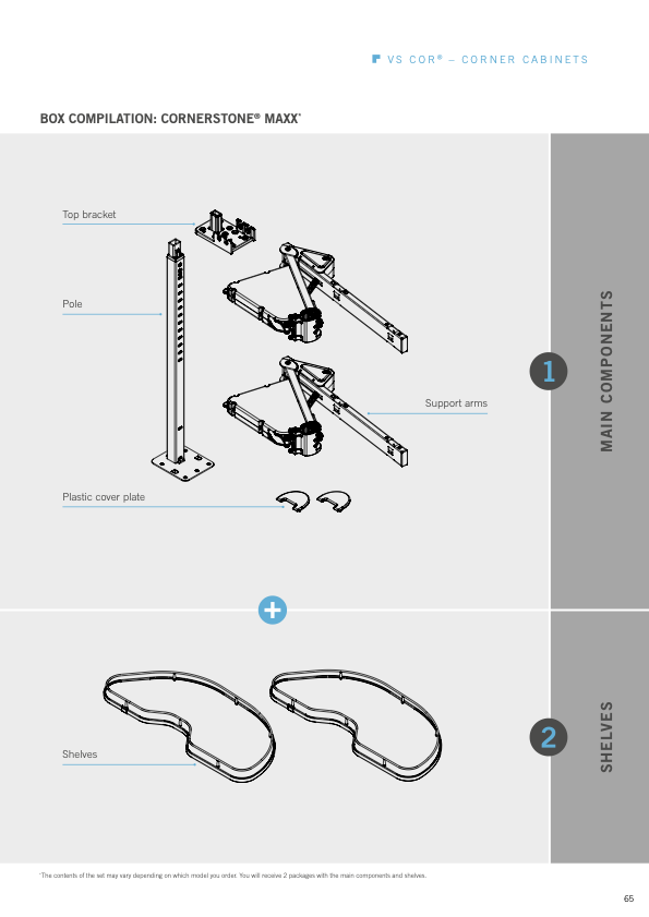 Vauth Sagel COR® Wheel Pro Scalea Kidney Lazy Susan, Premium 2-Shelf Set