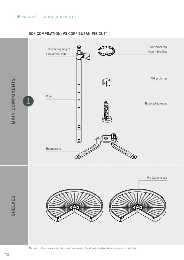 Vauth Sagel CORĀ® Susan White Pie Cut Lazy Susan, 2-Shelf Set