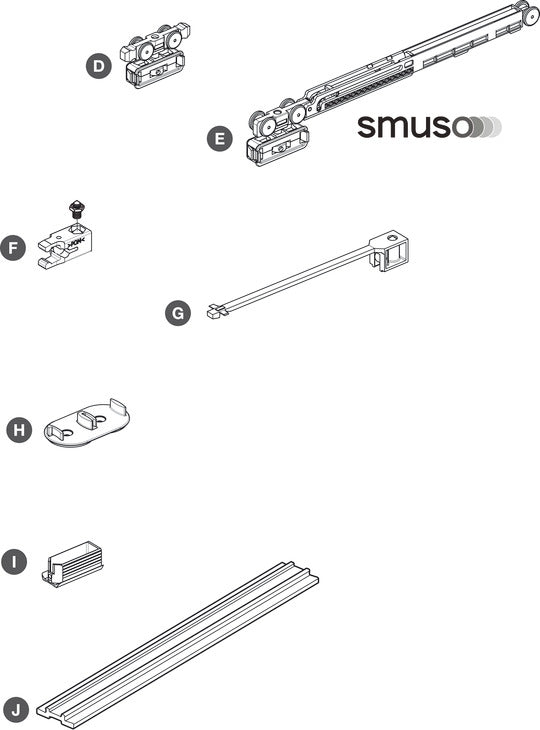 Hafele Slido F-Line21 20A Sliding Door Hardware, for Door Weights up to 20 kg