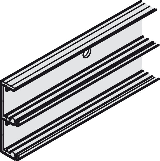 Hafele Aluminum Doble Upper Guide Track, for Hawa Combino L 40, Screw Mounting, 3500 mm Length