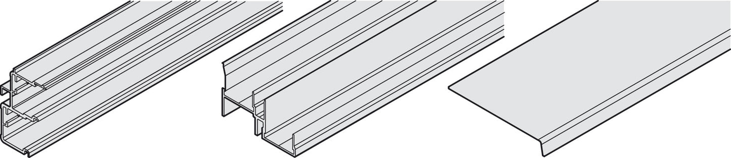 Hafele Aluminum Doble Running Track, for Hawa Combino 65 H VF, 2500 mm Length