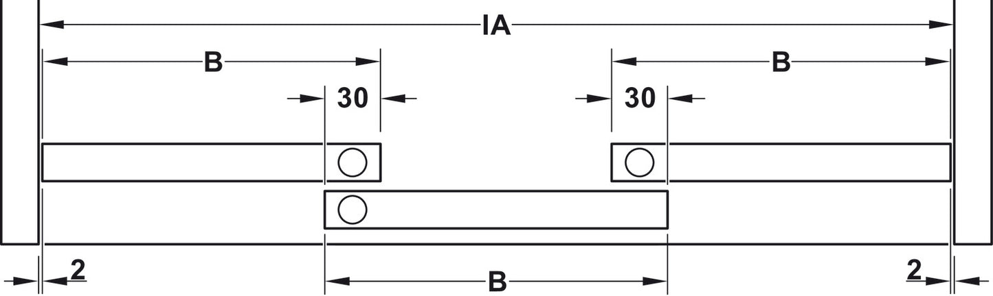 Hafele HAWA Combino 65 H IF Sliding Door Hardware, Three Door Set