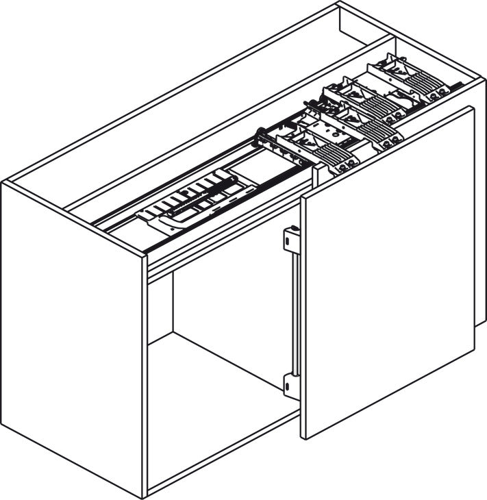 Hafele Coplanar Door, Hawa Frontino 20 H OS FB Sliding Door Hardware Set, for Upper Cabinets 1600-1799 mm