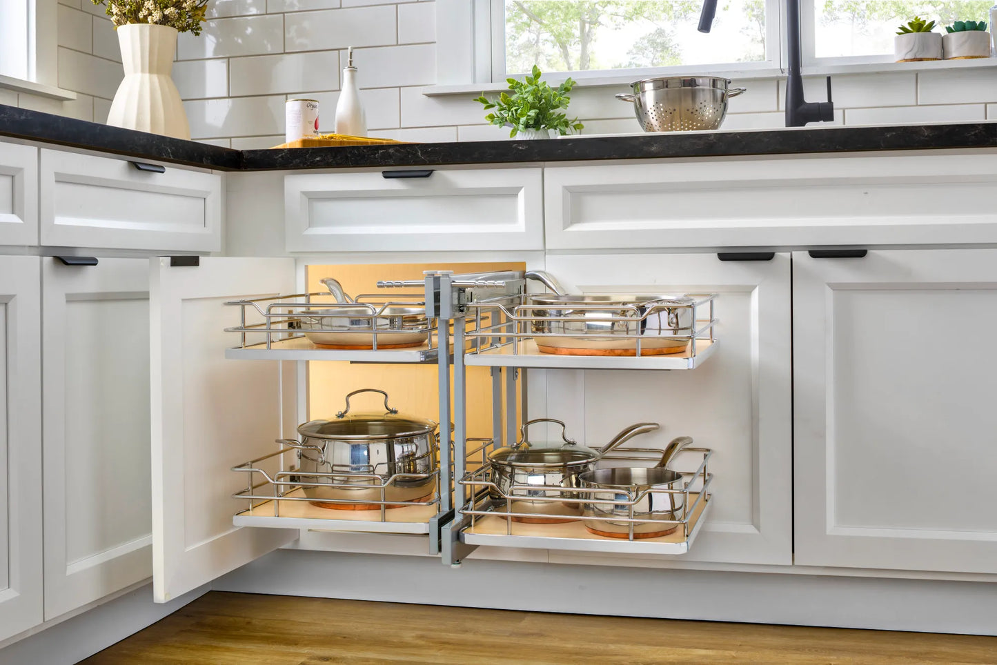 Rev-A-Shelf Elite Blind Corner Optimizer, Two-Tier with Soft-Close Slides, for 18" Opening