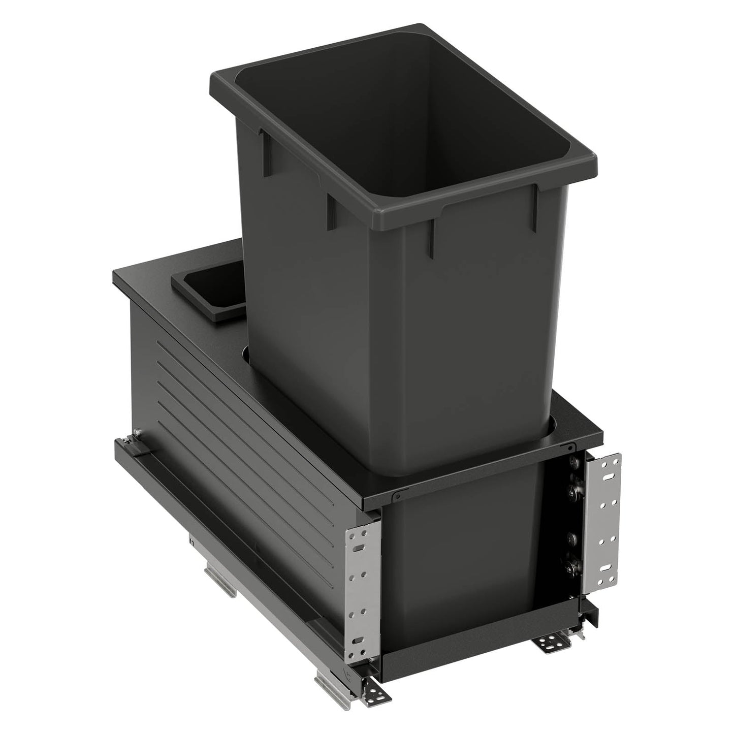 Vauth Sagel ENVI® Planero® 50 Quart Full Height Bottom Mount Waste Bin Pull Out with Soft Close, Single Bin & Box, Excludes Side Panels (for Min. 12" Face Frame/ 13" Frameless Cabinet Opening)