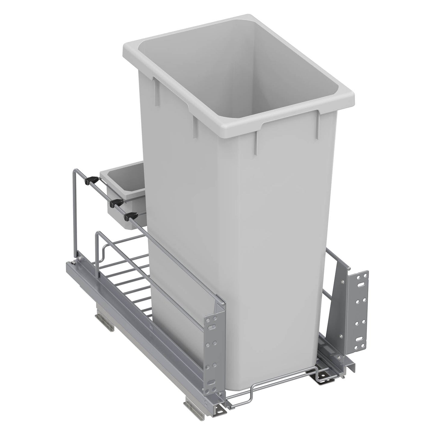 Vauth Sagel ENVI® Saphir 50 Quart Full Height Bottom Mount Waste Bin Pull Out with Soft Close, Single Bin & Box (for Min. 12" Face Frame/ 13" Frameless Cabinet Opening)