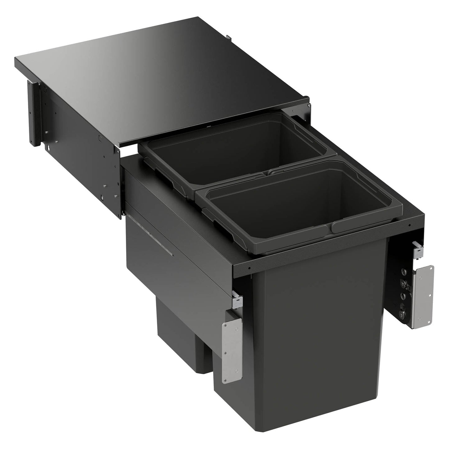 Vauth Sagel ENVI® Space XX 31 Quart Under Drawer Top Mount Waste Bin Pull Out with Soft Close, Double Bin (for 18" Face Frame Cabinet Opening, 21" Cabinet Width)