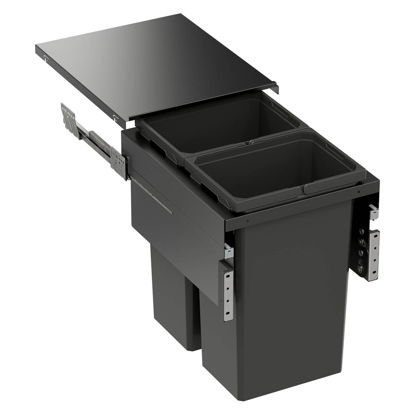 Vauth Sagel ENVI® Space XX 31 Quart Full Height Top Mount Waste Bin Pull Out with Soft Close, Double Bin (for 16-1/2" Frameless Cabinet Opening, 18" Cabinet Width)