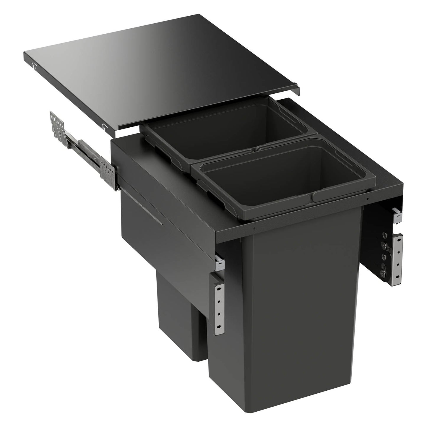 Vauth Sagel ENVI® Space XX 31 Quart Full Height Top Mount Waste Bin Pull Out with Soft Close, Double Bin (for 19-1/2" Frameless Cabinet Opening, 21" Cabinet Width)