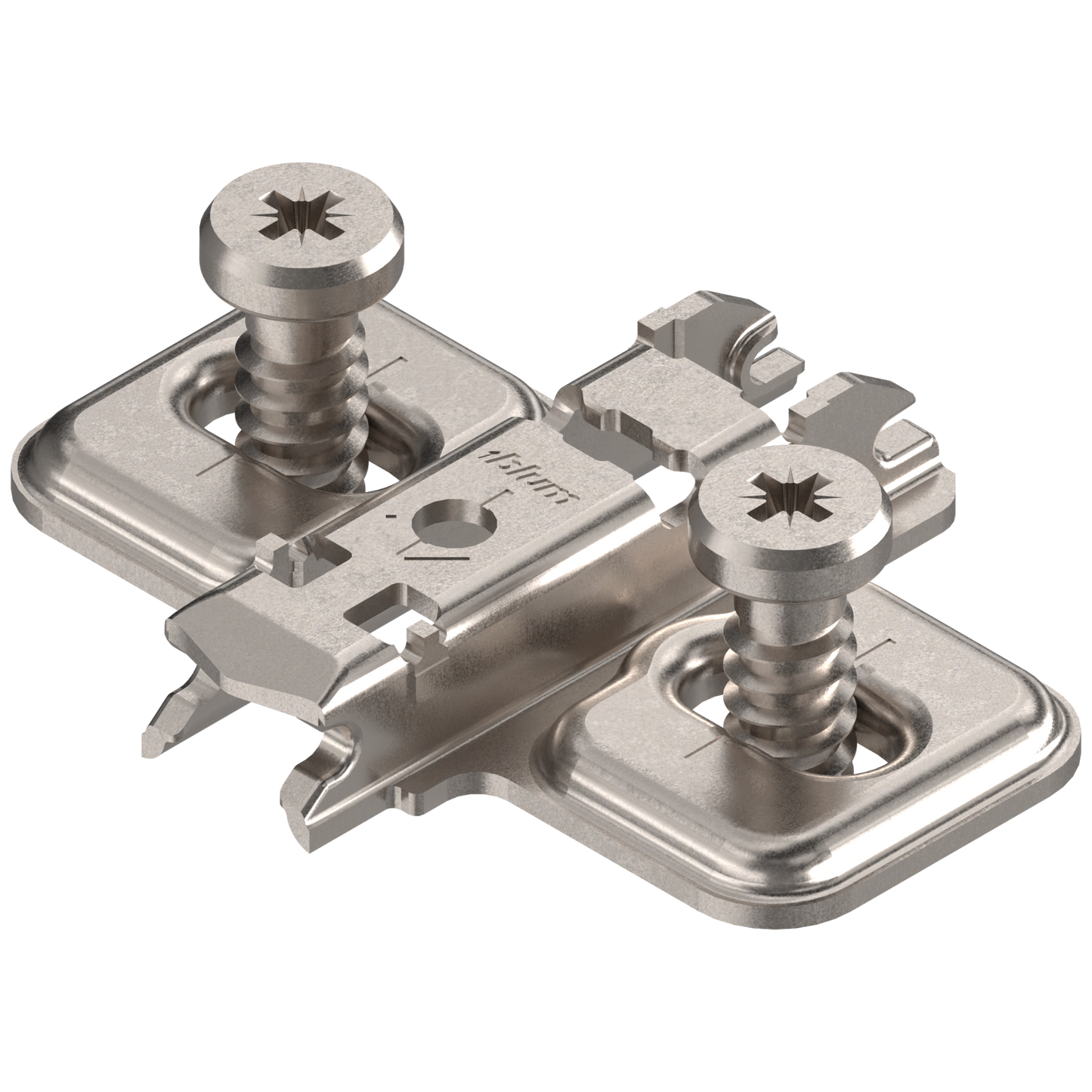 Blum 0 mm Elongated Holes with Euro Screws Attached European Mounting Plate