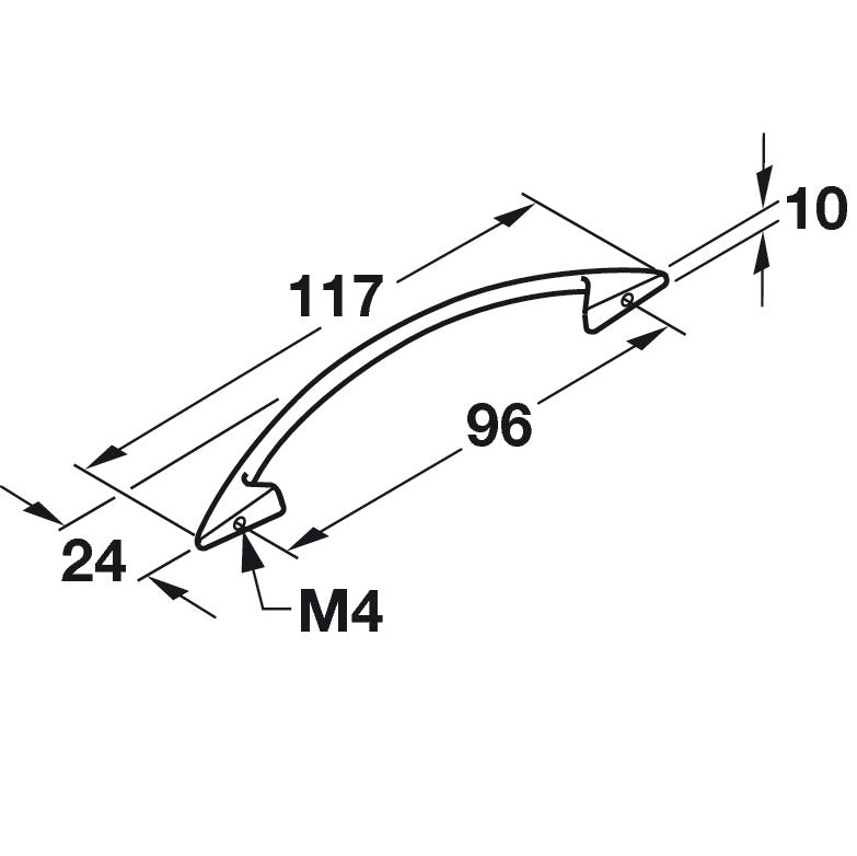 Hafele Lago Di Como Pull Contemporary, 112 mm length