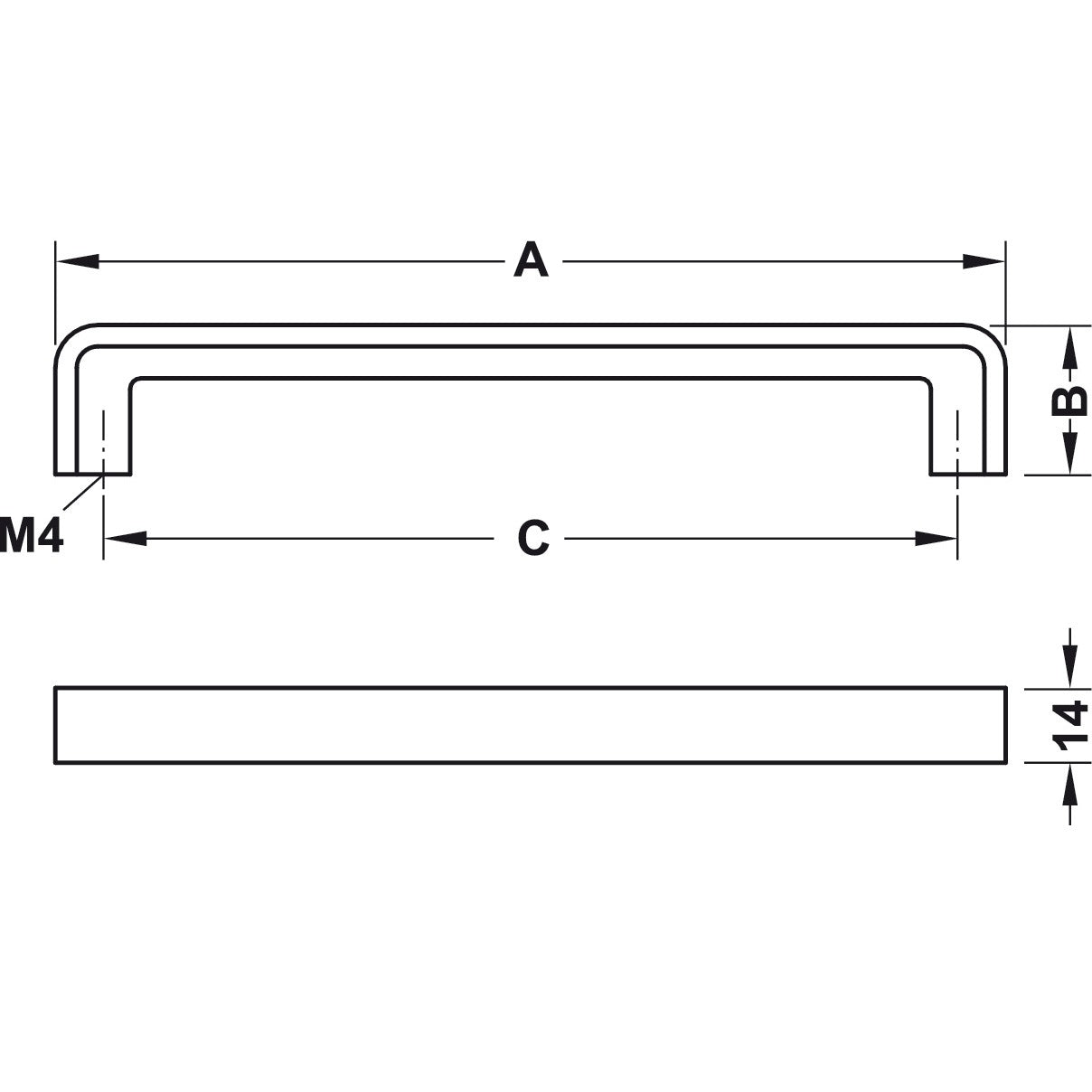 Hafele Nouveau Pull Urban 146 mm length