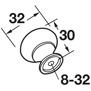 Hafele Allison Knob, Classic, Round