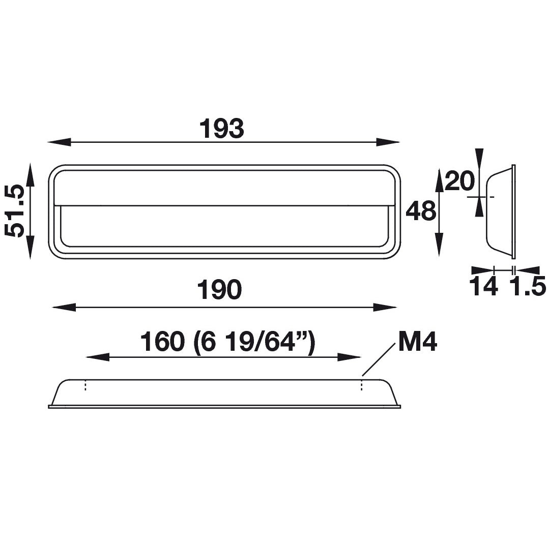 Hafele Lago Di Como Recess Pull Architectural, Length 193 mm