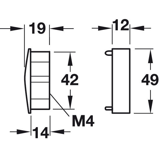 Hafele Impressions End Cap L-Profile; Use with 151.86.030