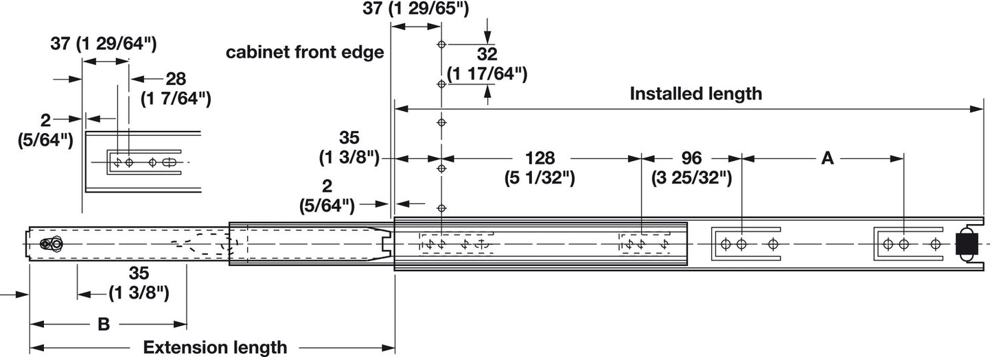 3832 Drawer Slide Full Extension - Accuride