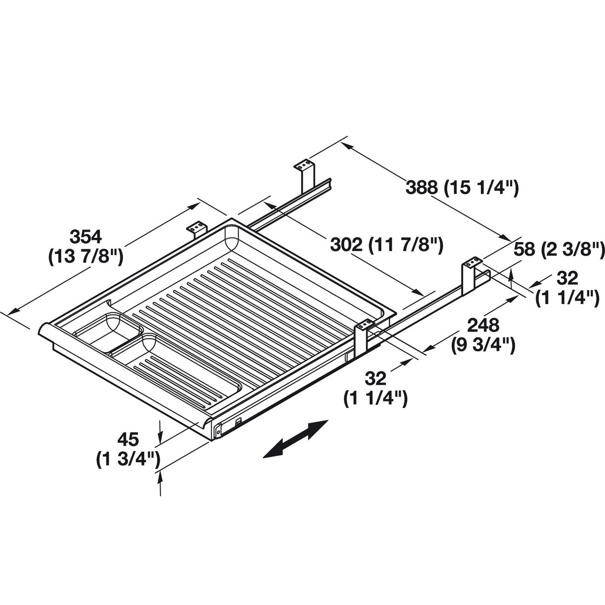 Hafele 3 Compartment Pencil Drawer