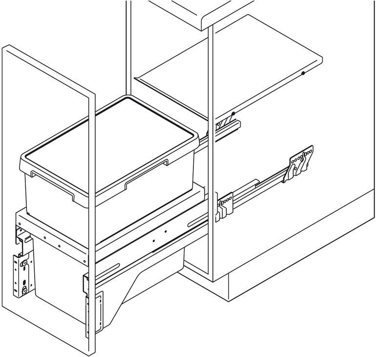 Hailo Top Mount Single Waste Bin Pull Out, Euro Cargo 30
