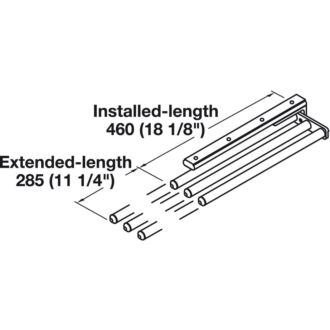Hafele 2 or 3 Towel Bar Organizer Base Pull-Out for Kitchen or Vanity Cabinet