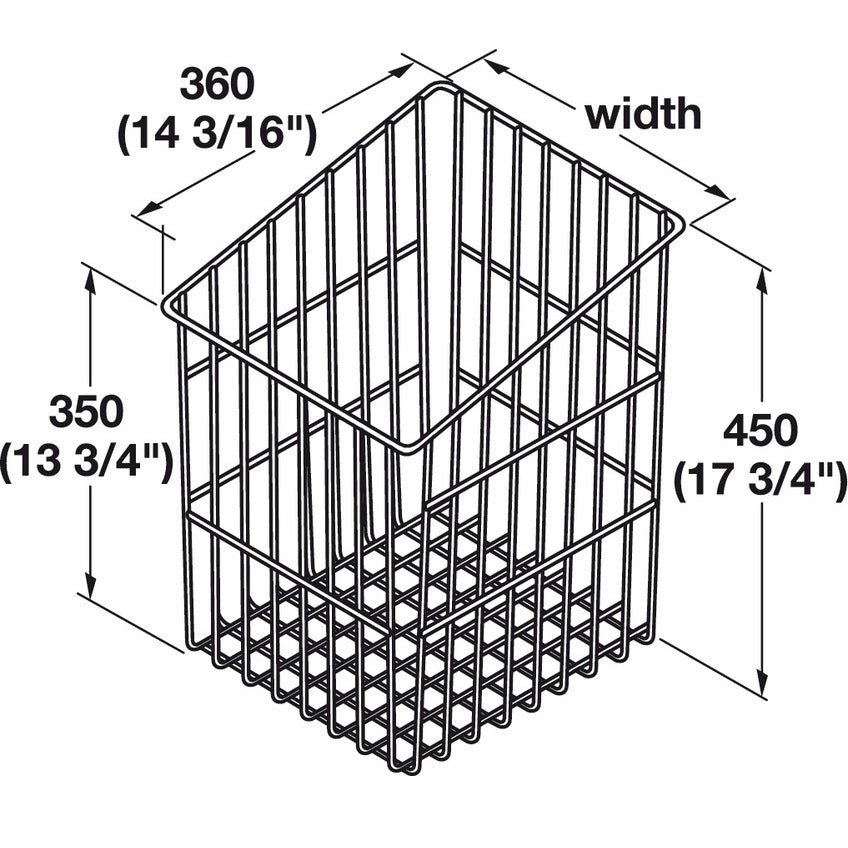 Hafele Slanted, White Hook-On Laundry Hamper