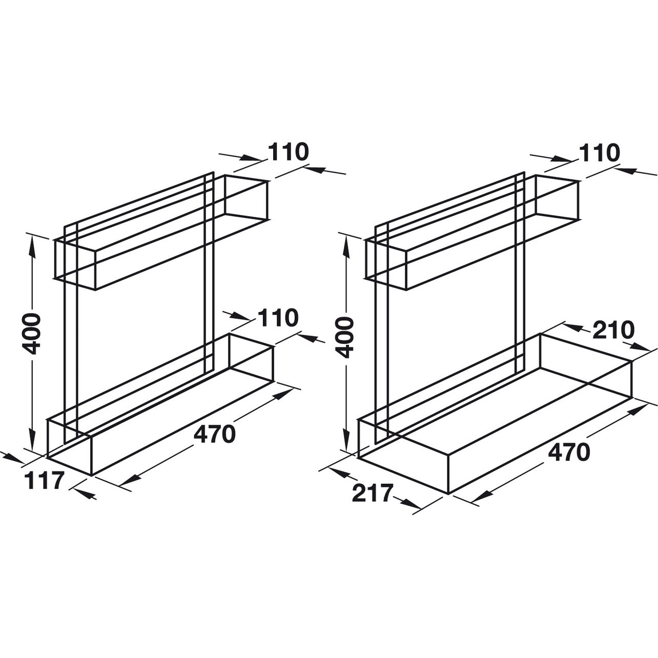 Hafele 2 Basket Storage, Chrome Plated Base Pull-Out Under-Sink Organizer