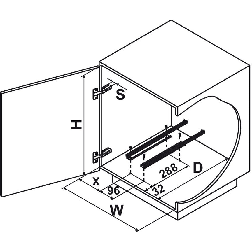 Hafele Sink Caddy w/ Removable Basket Base Pull-Out Under-Sink Organizer