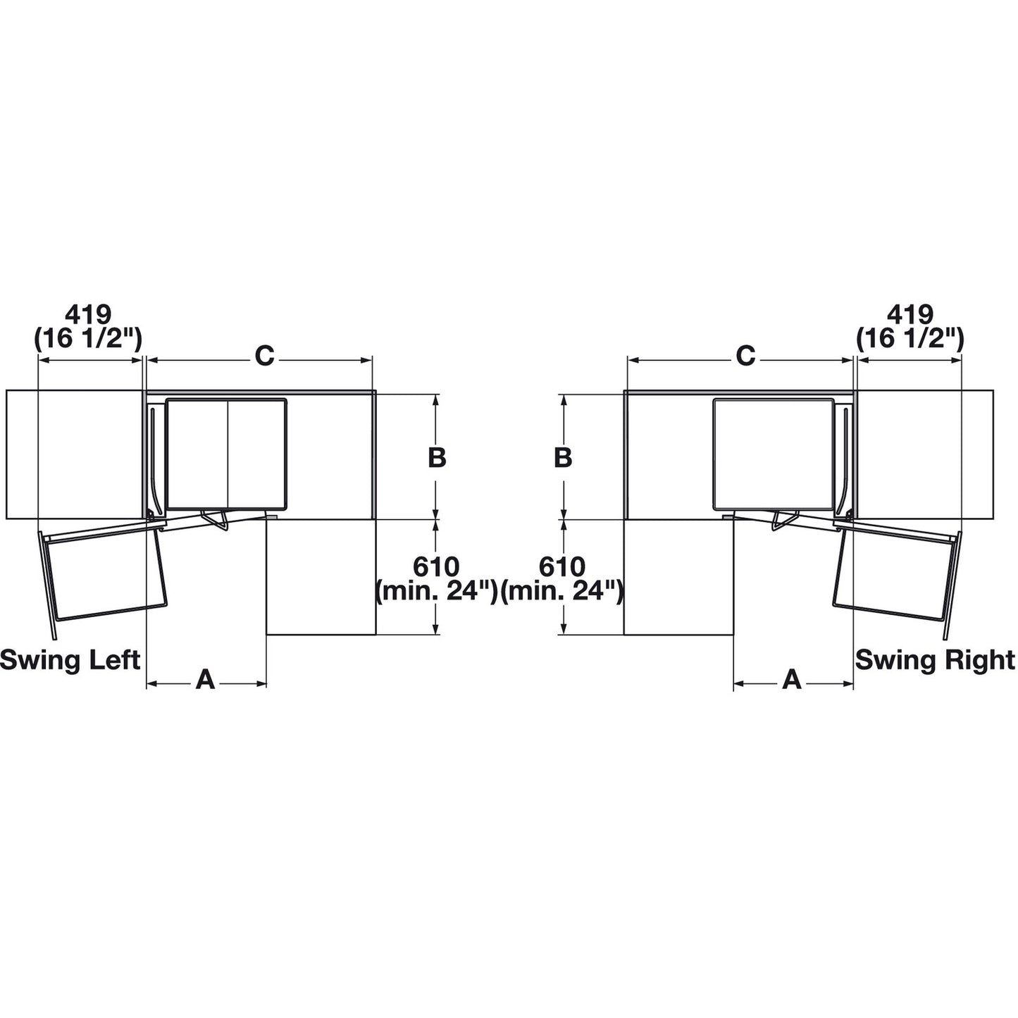 Peka Magic Corner I Frame for Blind Corner Cabinets