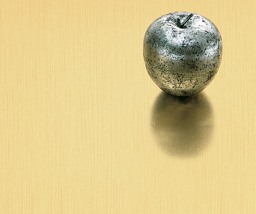 Brushed Light Brass Aluminum 704 HPL Metal Sheet, 700 Series: HPL Classics - Chemetal