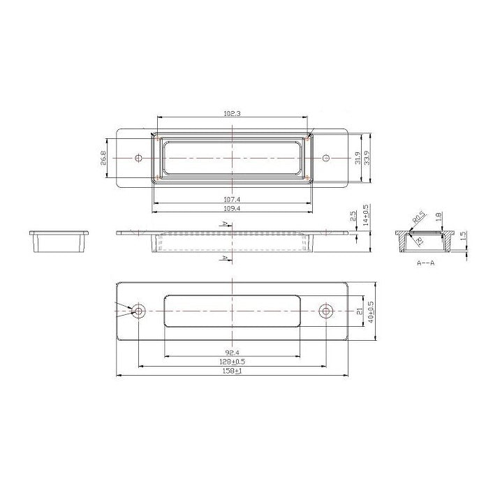 Contemporary 7055 Metal Recess Pull