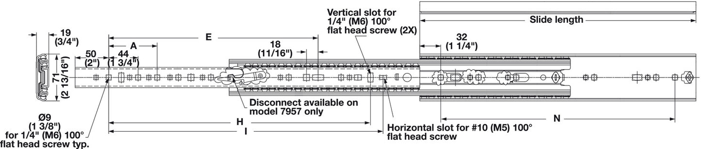 7957 Drawer Slide Heavy Duty Full Extension - Accuride