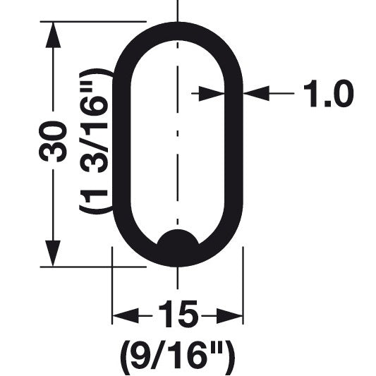 Hafele Oval Wardrobe Tube TAG Synergy, 2500 mm Length