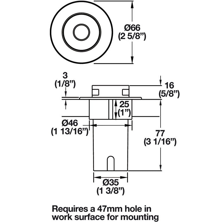 Hafele Pop-up USB Power Station with 2 Ports