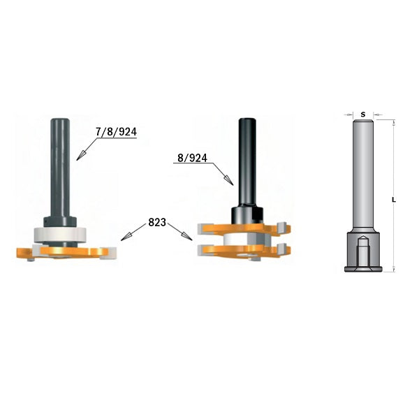 CMT Arbors For Slot Cutters 823 Router Bit