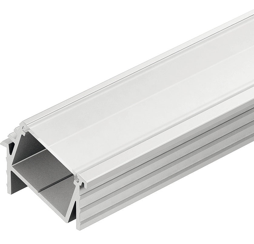 Hafele Loox Aluminum Profile for Angled Recess Mounting, Silver Colored Anodized, 2500 mm Length