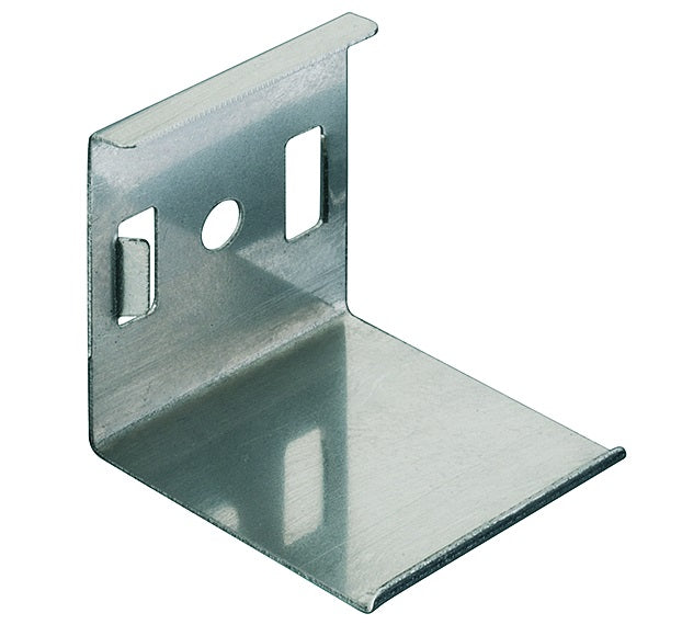 Hafele Loox Stainless Steel Mounting Bracket for Corner Mounting Aluminum Profile, 2 Pack