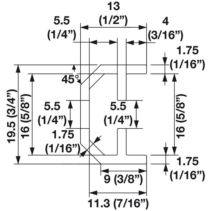 Hafele Floating Shelf Extrusion Rail for use with 283.33.941