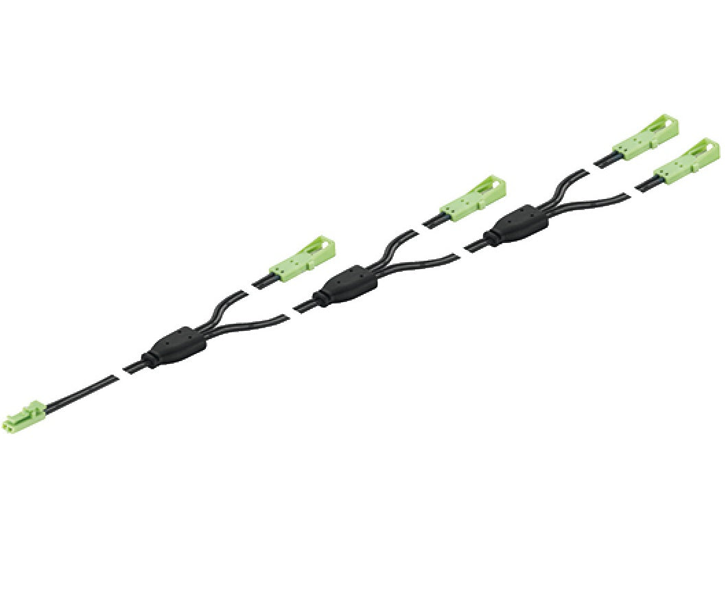 Hafele Loox 4-Way LED Power Lead Extension, 255-29/32"