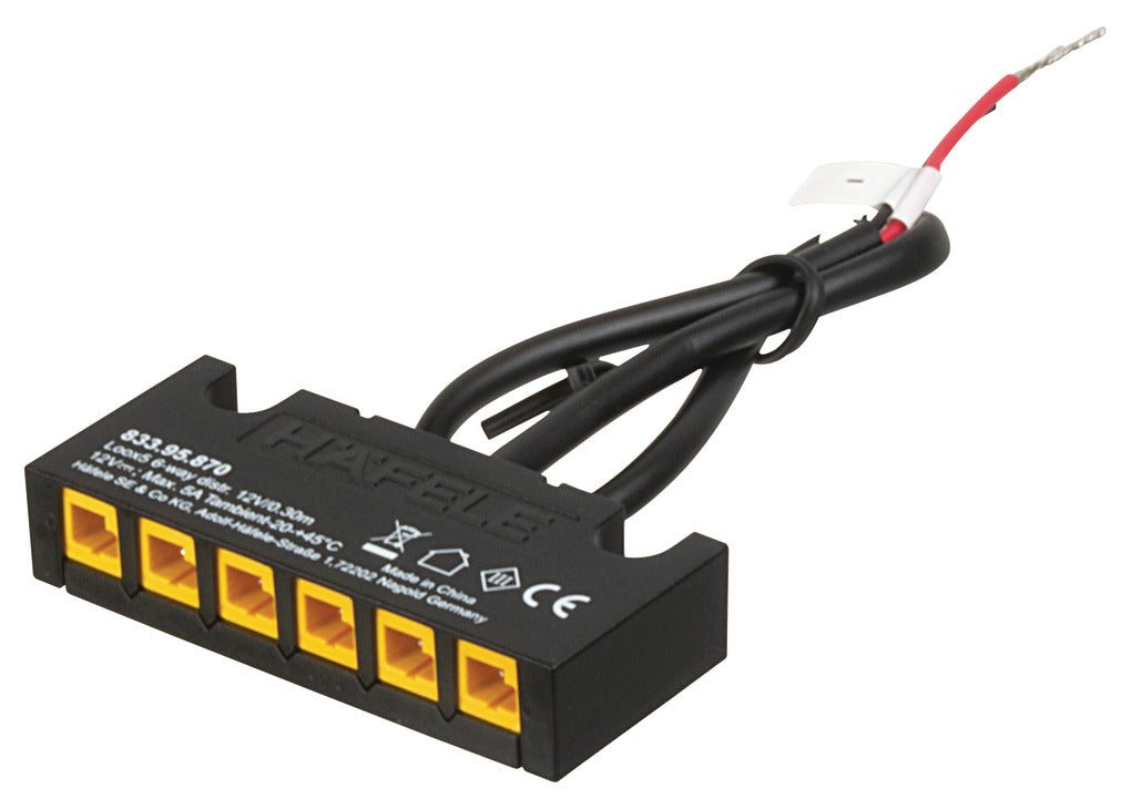 Hafele Loox5 6-Way Distributor with Bare Wire Ends