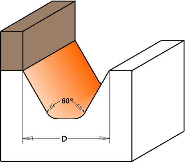 CMT Lettering Router Bit, With Bearing (60°)