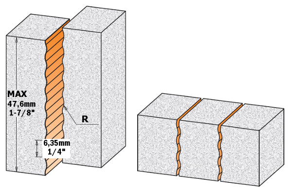 CMT Solid Surface Wavy Joint Router Bit