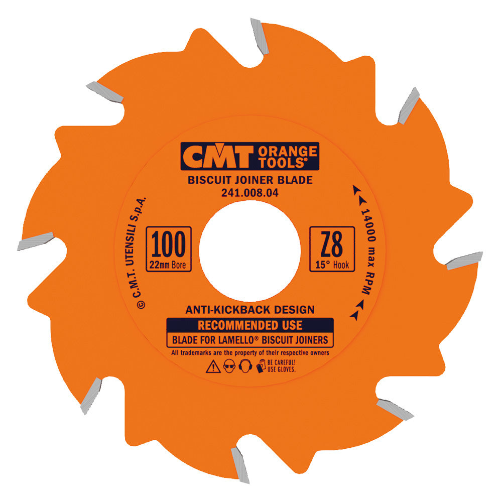 CMT 240.006.04 Biscuit Joiner Blade, 4-Inch Diameter X 6 Teeth Ptfe Coated CMT 240.006.04 Biscuit Joiner Blade, 4-Inch Diameter X 6 Teeth Ptfe Coated