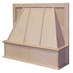 Castlewood Chimney Style Range Hood Front with 2 Molding Strips Added to Face