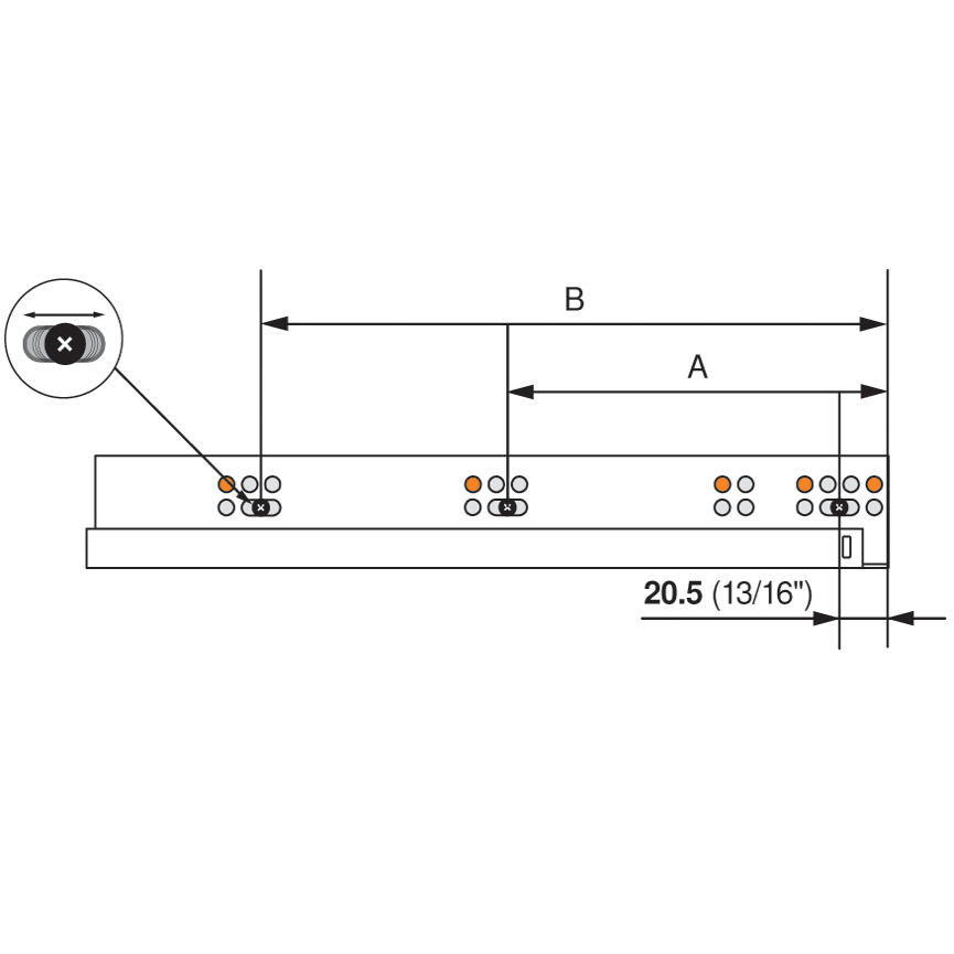 Blum Tandem Plus BLUMOTION 563 Undermount Drawer Slide