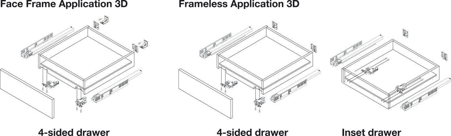 Grass Dynapro Slide 2D Undermount Release Lever, Sold in Pair