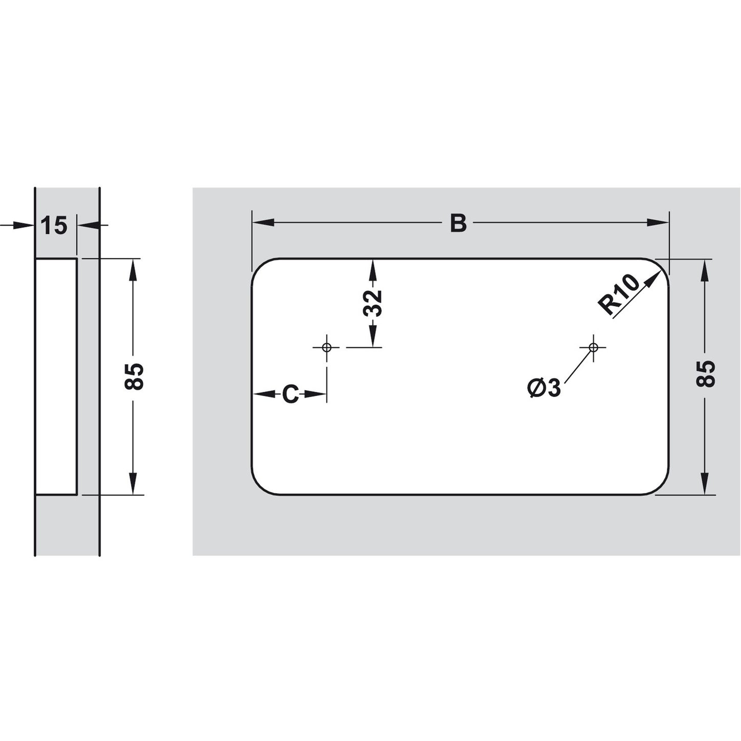 Hafele E-Motion Recess Pull