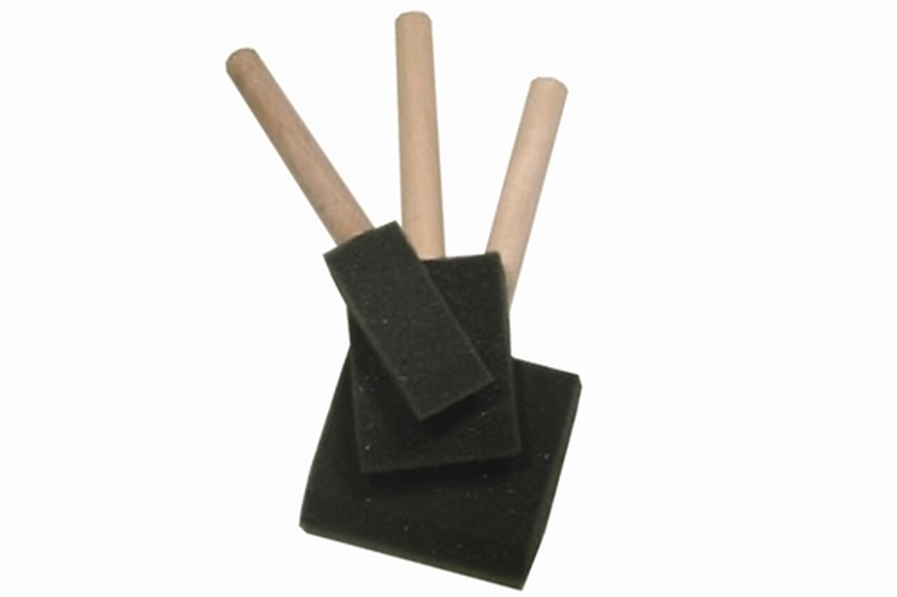 Foam Brush Applicator with Wooden Handle